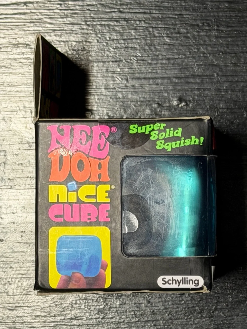 Nee Doh Nice Cube Super Solid Squish! Blue Fidget Toy NIB